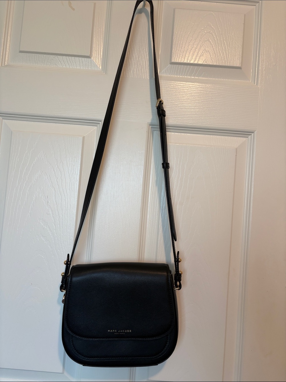 Marc Jacobs Black Leather Crossbody Saddle Bag